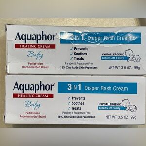 Aquaphor Baby Diaper Rash Cream pack of 2 , 3.5 oz exp 04/26 new sealed